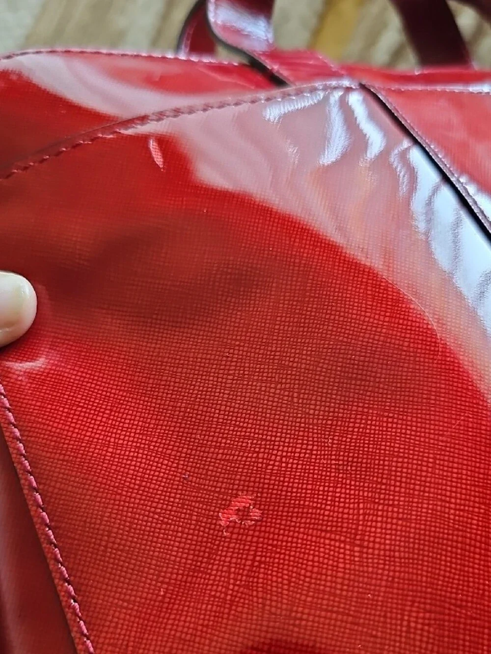 Tumi Candy Apple Red Patent Laptop Briefcase